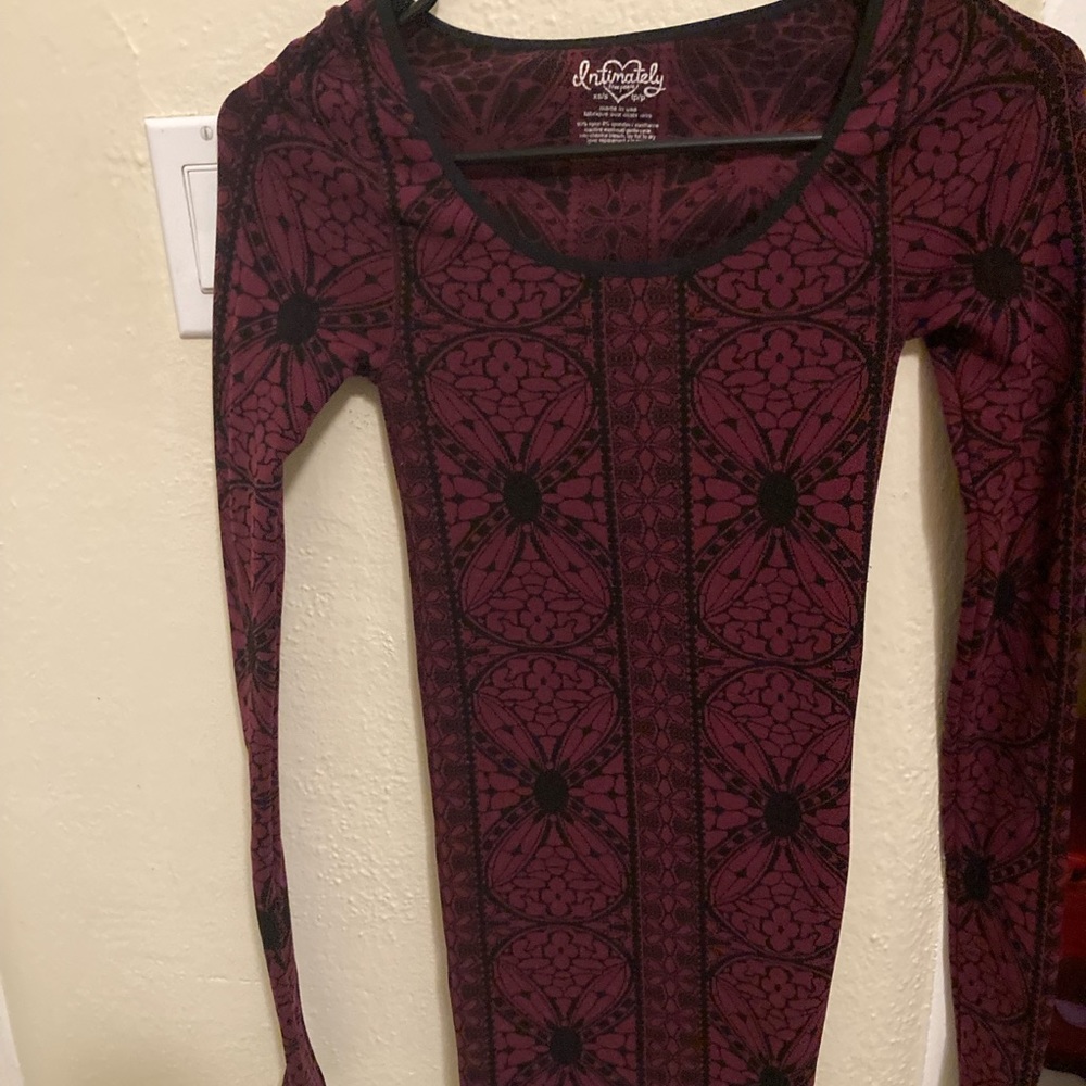 Slimming fitted long sleeve free people dress